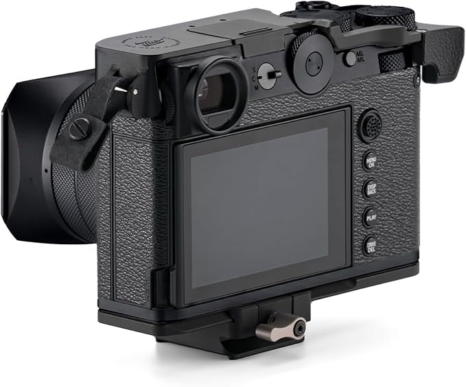 Tilta Vintage Camera Cage Compatible with Fujifilm GFX100RF – Travel Kit, Black | L-Bracket with Wooden Grip, Top Plate, Hot Shoe Thumb Grip, ARCA Adapter, Strap Buckles | Lightweight Design