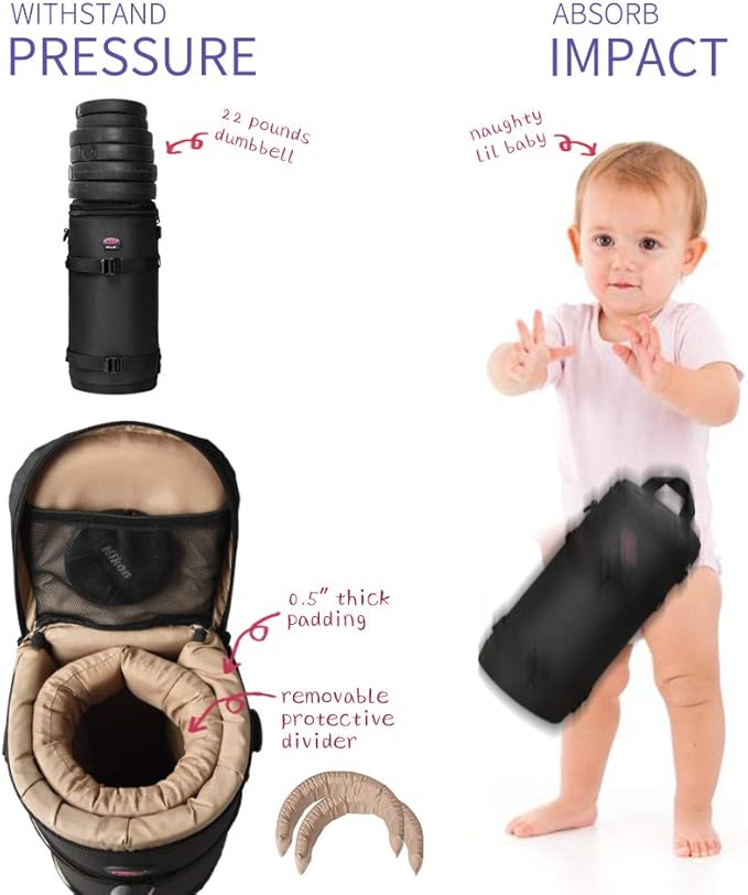 BPAULL Lens Pouch For DSLR Camera Lens Fits for Canon, Nikon, Pentax, Sony, Olympus, Panasonic, and other Lens