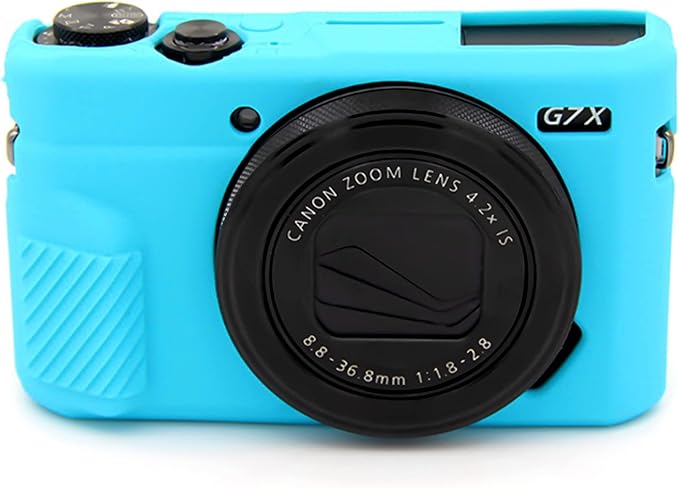 Easy Hood G7X Mark II Case G7X Camera Silicone Case, Soft Silicone Protective Cover for Canon Powershot G7X Mark II DSLR Camera (Blue)