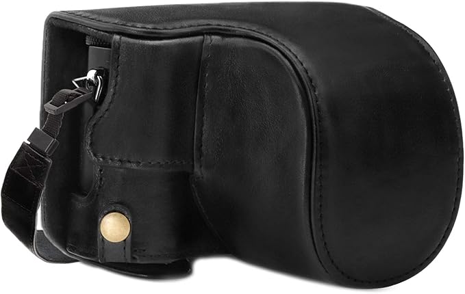 MegaGear MG1565 Ever Ready Genuine Leather Camera Case Compatible with Panasonic Lumix DC-LX100 II - Black