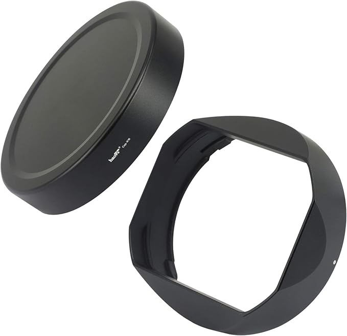 Haoge LH-X16B Square Metal Lens Hood Shade with Metal Cap for Fujifilm Fuji Fujinon XF 16mm F1.4 R WR Lens xf16mm/f1.4 on Camera XS-10 X-H1 X-Pro3 X-Pro2 X-Pro1 X-T4 X-T3 X-T2 X-T1 X-T30 X-T20