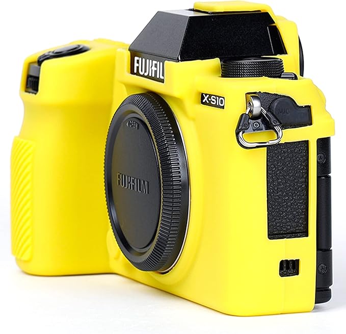 Professional Secure Silicone Camera Cases Bag Housing Rubber Body Skin for Fujifilm X-S10 Mirrorless Camera Fuji XS10 Protective Case (Yellow)