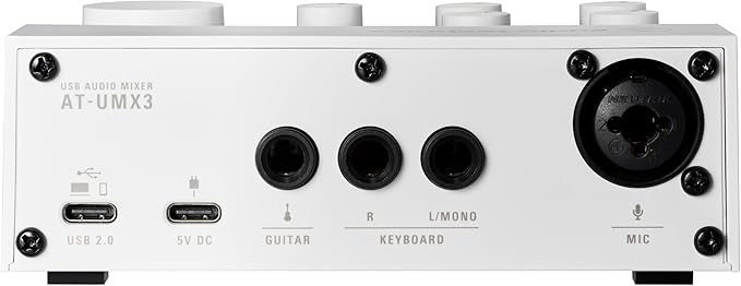 Audio-Technica AT-UMX3 USB Desktop Audio Mixer, White