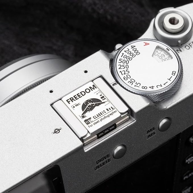 Viewfinder Sunrise Pattern Camera hot Shoe Cover for Fujifilm X100VI XT5 XT4 XT30 XT50,for Nikon ZF DF Z6 Z30 Z50 (03-Aluminum Alloy)