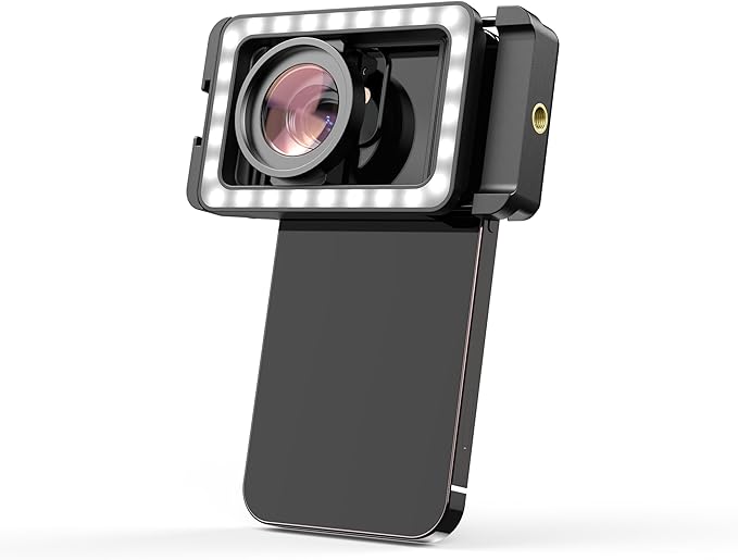 APEXEL 15X Macro Lens for iPhone with LED Fill Light, Samsung, Android Phone, with Universal Lens Clip Attachment (Fits for Almost Smartphone)