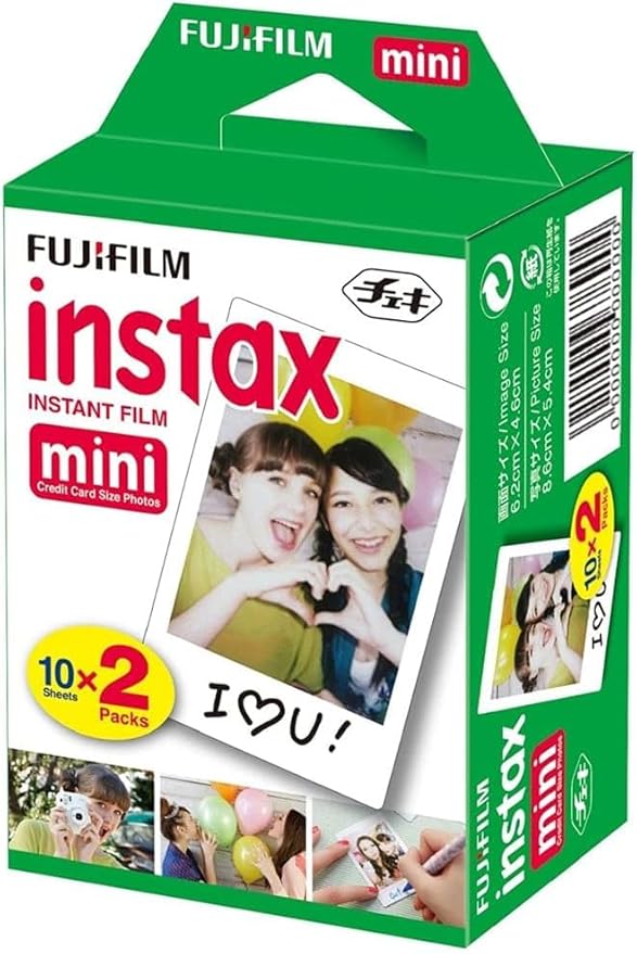 Fujifilm Instax Mini Instant Camera Film with Sandisk 32 GB USB Flash Drive + 5 x Mini Twin Packs (100 Sheets) and Buzz-Photo Microfiber Cleaning Cloth