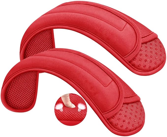 ZINZ 2-Pack Universal Shoulder Pad with Ultra Thick Cushion for Bag Luggage Bag Crossbody, Plus Long & Anti-Slip & Breathable,Red