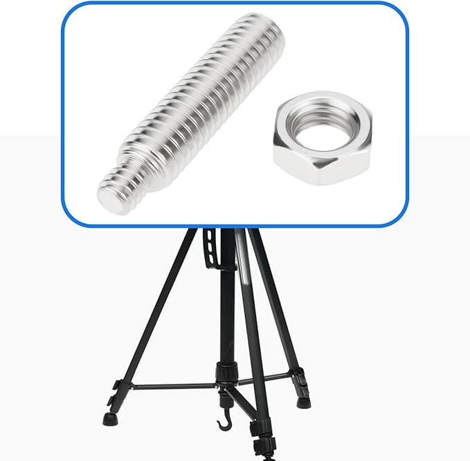 ECSiNG 2pcs 1/4" to 3/8" Threaded Tripod Screw Adapter Stainless Steel with Nuts for Tripod