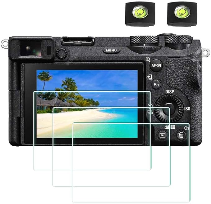 ULBTER Screen Protector for Sony Alpha A7C II A7CR A6700 7C II A7CII 6700 A7C R Camera & Hot Shoe Cover 0.3mm 9H Hardness Tempered Glass Cover Anti-Scrach Anti-Fingerprint Anti-Bubble [3+2 Pack]