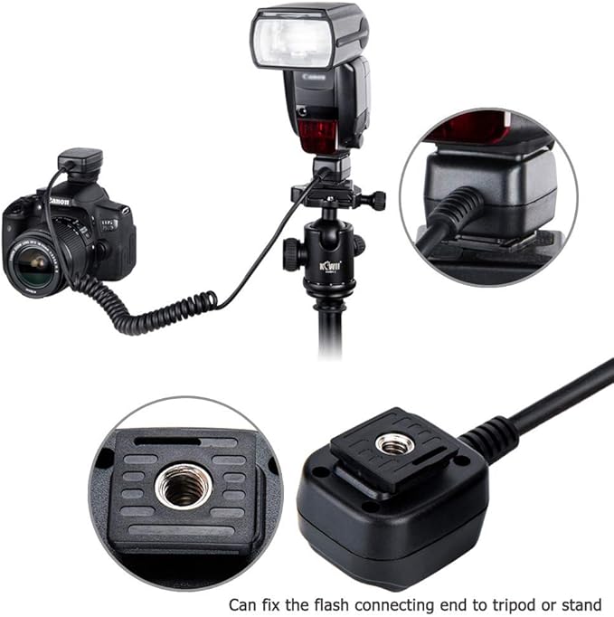 Flash TTL Cord JJC Off-Camera Flash Hot Shoe Cord for Canon R5 R6 RP R T8i T7 T7i T6 T6i T6s T5 T5i SL3 SL2 90D 80D 77D 6D Mark II 5D Mark IV M50 M6,etc Replaces Canon OC-E3 Cord -1.3m