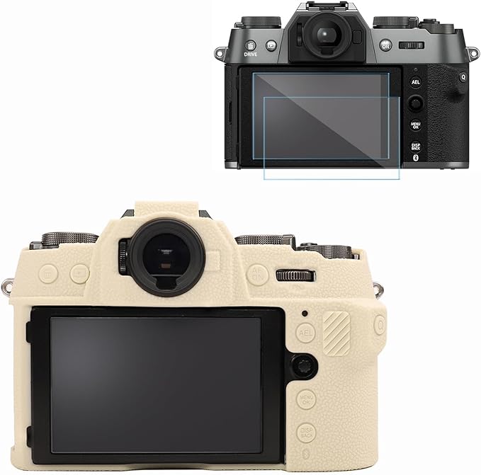 Frevyve Case for Fujifilm X-T50 Body Camera, Skin, Anti-Scratch, Lightweight Sleeve, Fuji XT50 Soft Silicone Rubber Protective Case Cover for Fujifilm XT50 Camera Accessories (Beige)