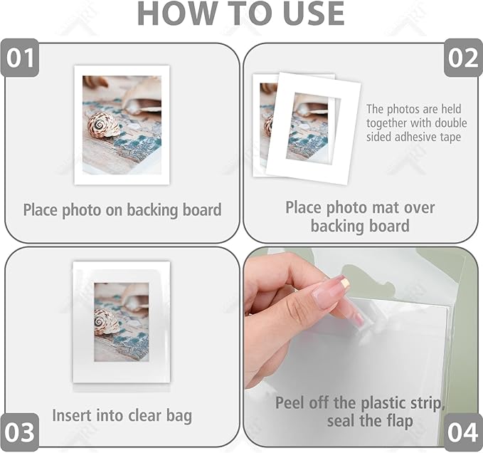 Golden State Art, Acid Free, Pack of 5, 8x10 White Picture Mats Mattes with White Core Bevel Cut for 5x7 Photo + Backing + Bags