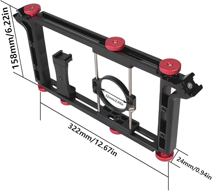 Smartphone Video Rigs Phone Cage for Cinematic Creation Live Streaming, Durability Aluminum Vlog Expanding Frame Phone Video Stabilizers