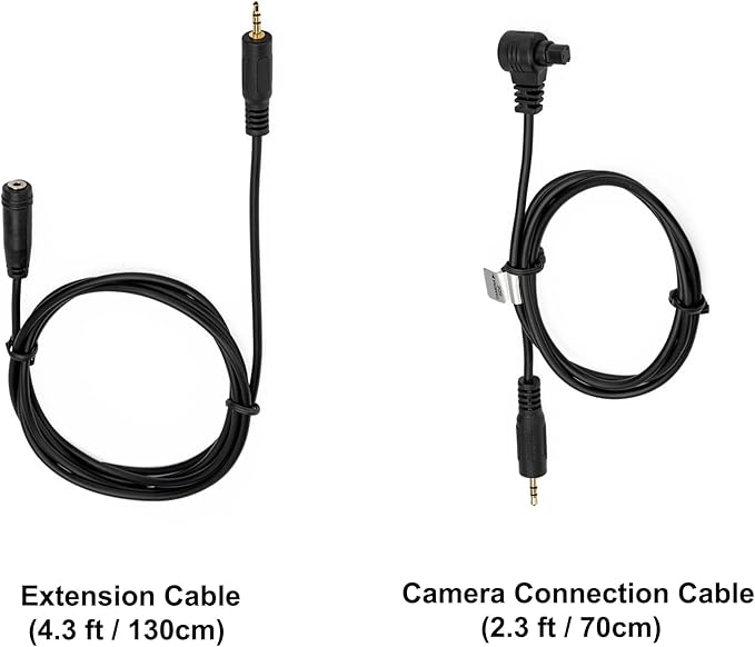Kiwifotos RS-80N3 Remote Control Shutter Release Cord for Canon EOS R1 R5 Mark II R5 R3 5D Mark IV III II 6D Mark II 7D Mark II 5DsR 1DX Mark III 1Ds Mark III & More Canon Camera with 3-Pin Connection