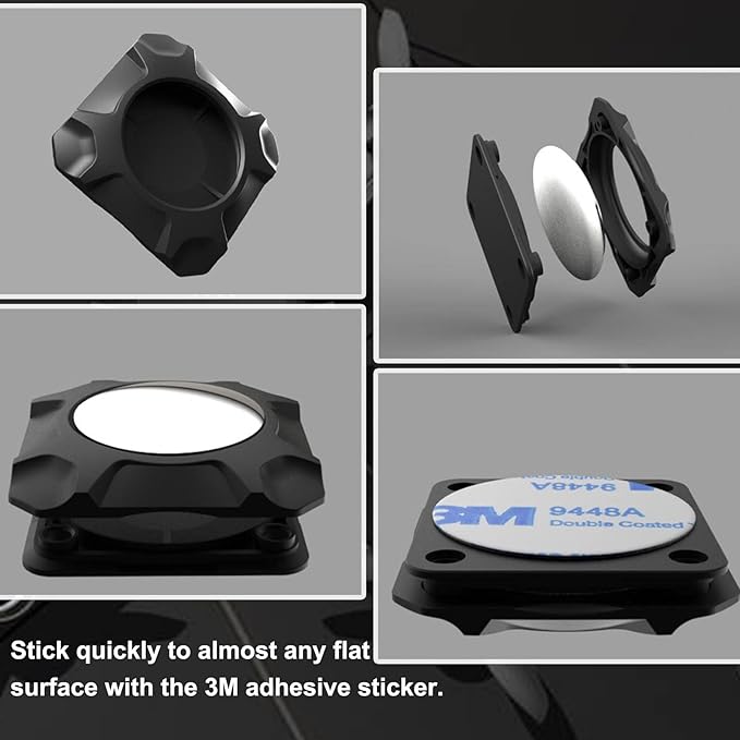 for Airtag Holder Strong Case Stick-On Mount for Airtag Protective Pasteable Accessories Air Tag Case Compatible with Apple AirTag Hidden Protective Location Tracker (1 Pack Black)