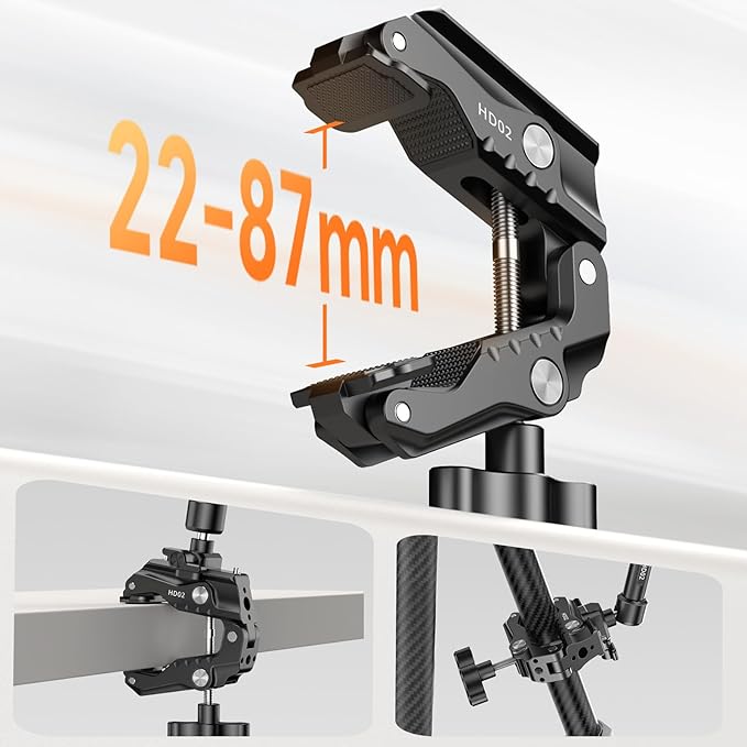 ULANZI HD02 Magic Arm Super Clamp Kit and TB15 Suction Cup Camera Mount