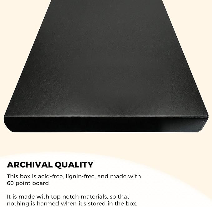 Golden State Art, Archival Folio Storage Box 18x24, Clamshell Design with Metal Edge, Preserve And Store Photos Documents Cards Prints Arts Crafts DIY, Black