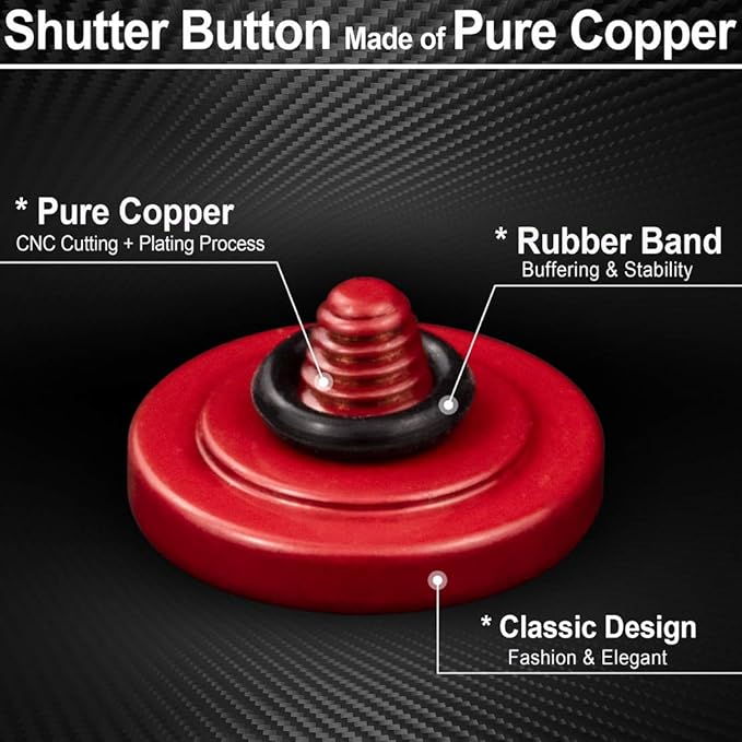 Soft Shutter Release Button (2 Pack/Red) High-end Concave Camera Shutter Button
