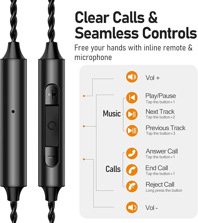 Vibes 202ML Wired Earbuds - HiFi in Ear Headphones for iPhone 5–14, Noise Isolating Ear Buds w/ Mic - Clear Sound, Deep Bass, Comfort-Fit Earphones - MMCX–LTN, Silver Plated Cord, Carrying Case