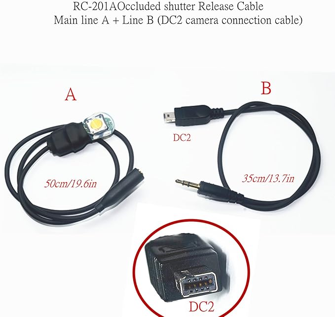 Bite Switch The RC-201A Z5/Z6/Z6II/Z7bite Shutter Release Cable is Suitable for Parachuting/Extreme Sports/Underwater Photography/Aerial Photography/Camera Work (RC-201-DC2)