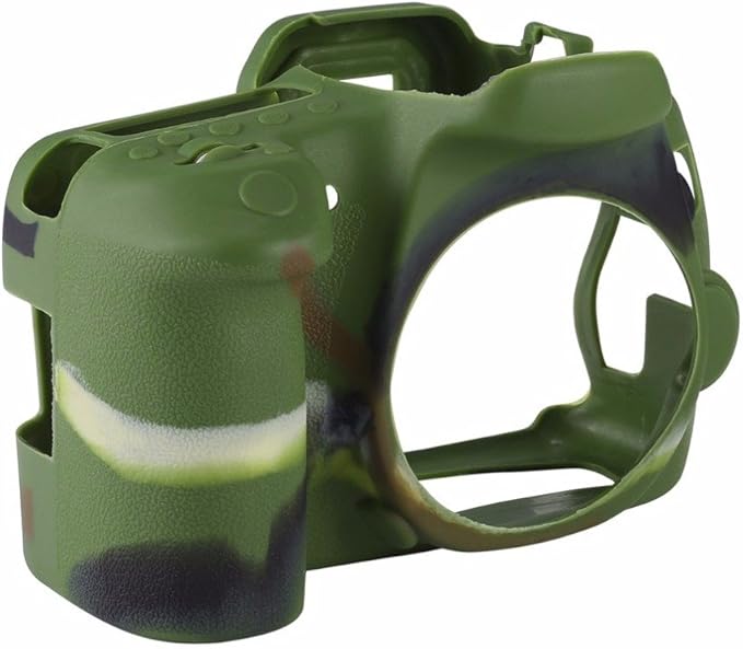 Professional Secure Silicone Camera Cases Bag Housing Rubber Body Skin for Canon EOS 70D Digital SLR Camera Protective Case (Army Green)