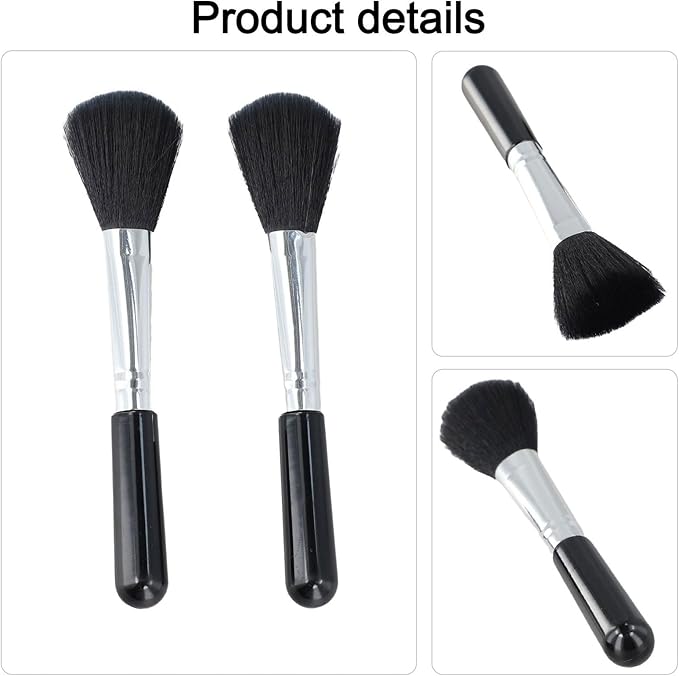 Anti-Static Cleaning Brush Set for Model Making Tools Soft Dusting Hand Brush for Removing Debris and Particles Without Scratching Black 2-Pack