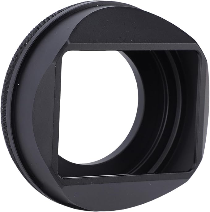 ASHATA Square Metal Lens Hood for Fuji X100VI XE5 Camera 39-49mm Magnetic Camera Lens Shade, Magnetic or Thread Quick Installation (Black)