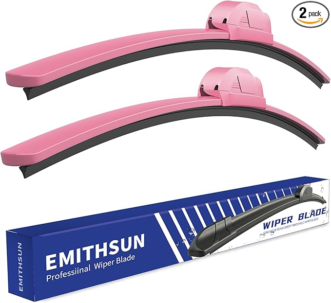 OEM QUALITY 26" + 17" Premium All-Seasons Durable Stable And Quiet Pink Windshield Wiper Blades (Set of 2)