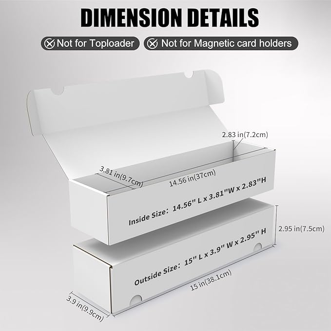 Trading Card Storage Box, 15-Pack 1100 Count White Corrugated Cardboard Bulk Sports Storage Box for TCG/Magic/Mtg Basketball Cards, Collectible Trading Cards
