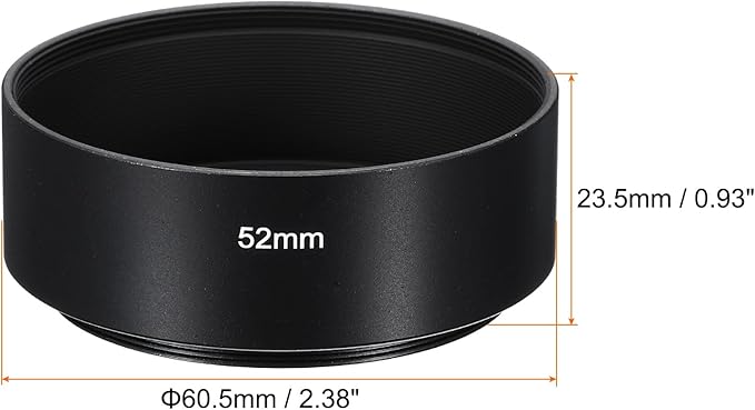 PATIKIL 52mm Lens Hood, Standard Focus Frosted Surface Anti-Reflective Inside Hood for Camera Lens, Black for Nikon, for Fujifilm, for Pentax, for Leica