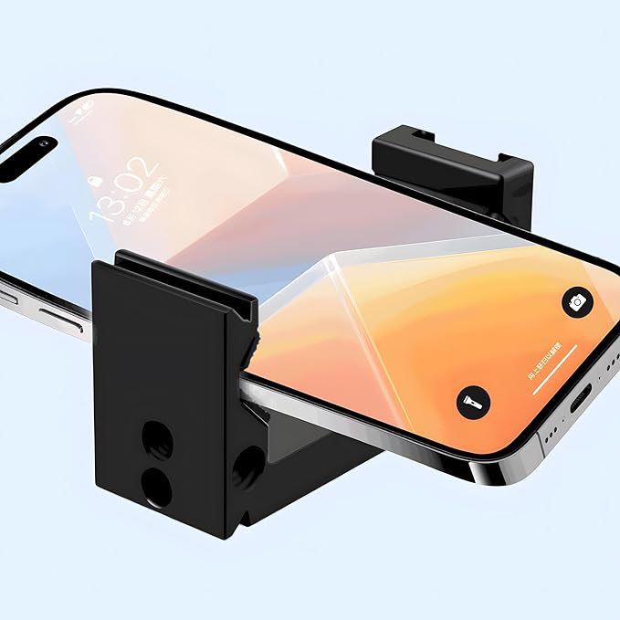 Metal Phone Tripod Mount with Arca Port Cold Shoes & 1/4" Screw Hole, Adjustable Cell Phone Tripod Adapter Clamp Holder Compatible with iPhone Samsung for Video Recording