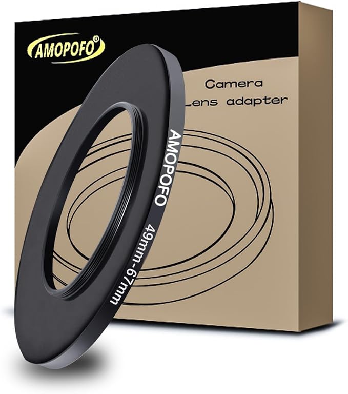 49mm to 67mm Step-Up Ring Filter adapter/49mm to 67mm Camera Filter Ring ;Compatible All Brands 49 mm Lens and 67 mm UV,ND,CPL,Metal Step Up Ring