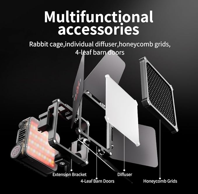 ZHIYUN FIVERAY M20 Combo Bi-Color Video Light [Official], 20W Portable Camera Photography Light, CRI 95+, 2700K-6500K,TLCI 97+, 4500mAh with 10 Light Effects, Support Magnetic Attraction and USB-C PD