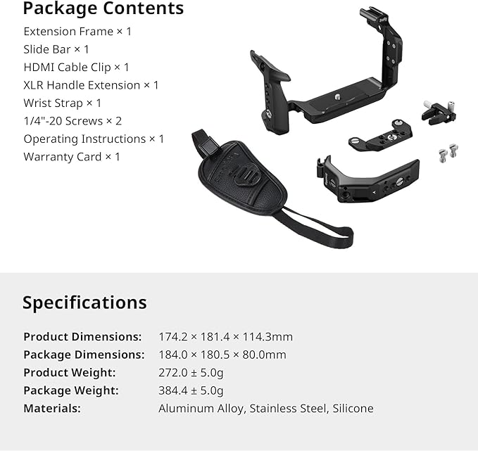 SmallRig Cage Kit for Canon C50 with XLR Handle Extension, Camera Cage with Cold Shoe Mount, Cable Clamp for HDMI, Built-in Quick Release Plate for Arca Tripod, Hand Strap - 5657