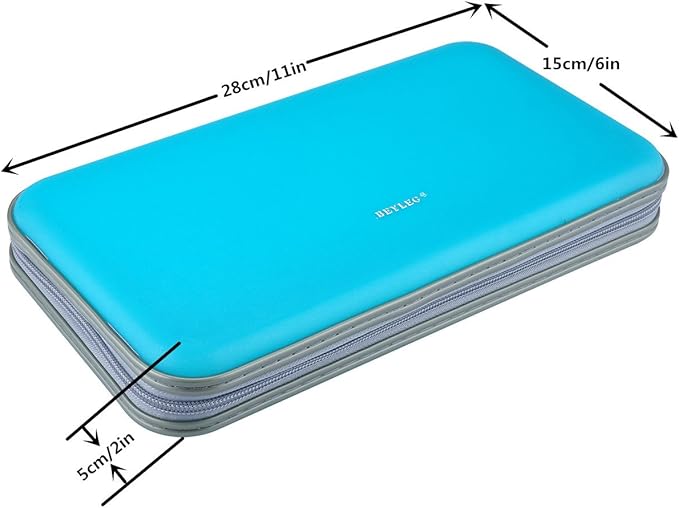 72 Capacity Heavy Duty CD DVD Blu-ray Media Case Storage Holder Organizer Wallet (Skyblue)