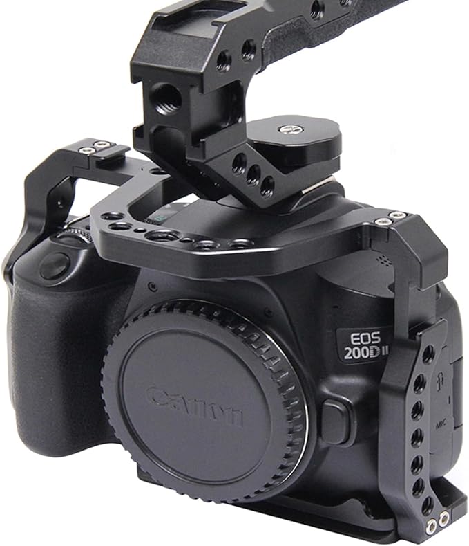 SUNLYTOUR Lightweight Camera Top Handle with 3/8" locating Pins for Camera Cage with ARRI Interface,Camera Top Handgrip with 3 Cold Shoe Interface to Mount Light/Microphone/Monitor