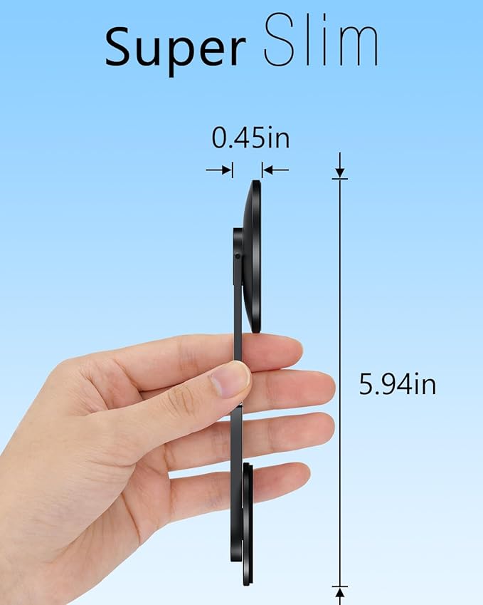 Magnetic Phone Holder for Laptop, MagSafe Laptop Phone Mount with Wirelesss Charger for iPhone 17/16/15/14/13/12, Magnetic Phone Mount for Tesla Model 3 Model Y/X/S (Black)