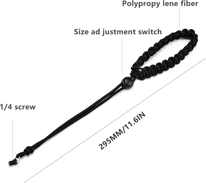 TLEVZKM Camera Wrist Strap, Adjustable Anti-Drop Nylon Hand Rope with 1/4-20 Screw for GOPRO Insta360 DJI Selfie Stick Canon Nikon Sony DSLR Cameras