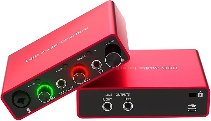 24Bit/192kHz USB Audio Interface with 48V Phantom Power - Studio Quality Recording for Musicians, Vocalists & Podcasters | Plug & Play | Works with Mac/PC & DAWs | Perfect for Home Studio & Streaming