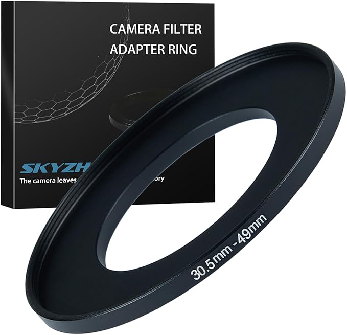 30.5mm to 49mm Step up Ring Filter Adapter Metal Ring Step up Rings Adapter Filter Compatible with All 49mm UV,CPL,ND,Lens Hood,Threaded Lens ect (30.5mm to 49mm)