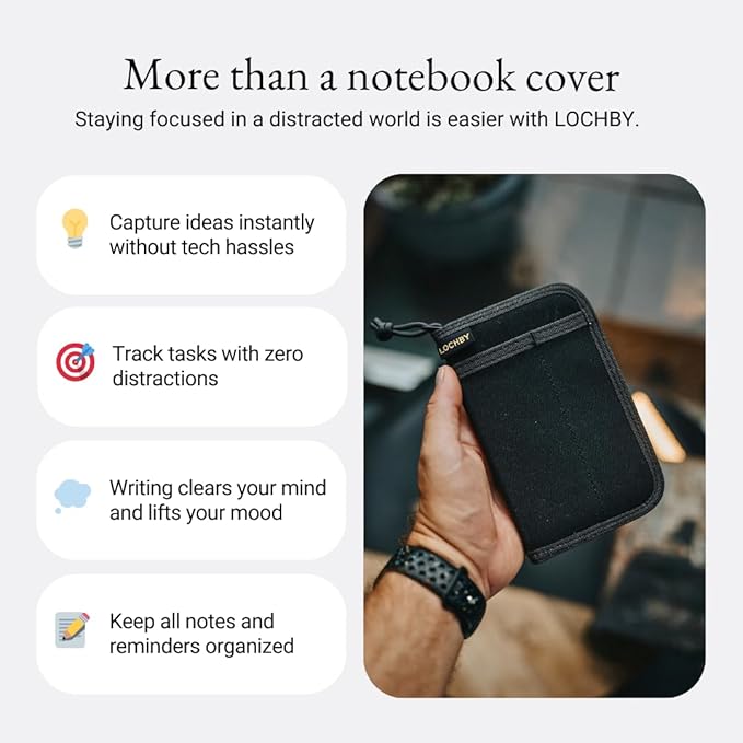 LOCHBY® Pocket Journal | Tomoe River 3.5" x 5.5" Notebook | Waxed Canvas | Ideal for Travelers & Daily Use, Fits Field Notes, Moleskine Cahier