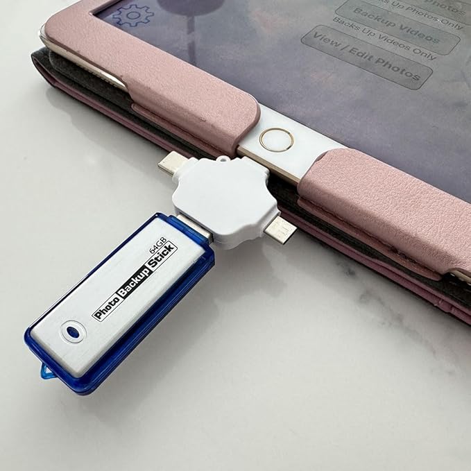 Photo Backup Stick Universal Picture and Video Backup for Any Device - iPhone, Android, Computer, Tablets (64GB)