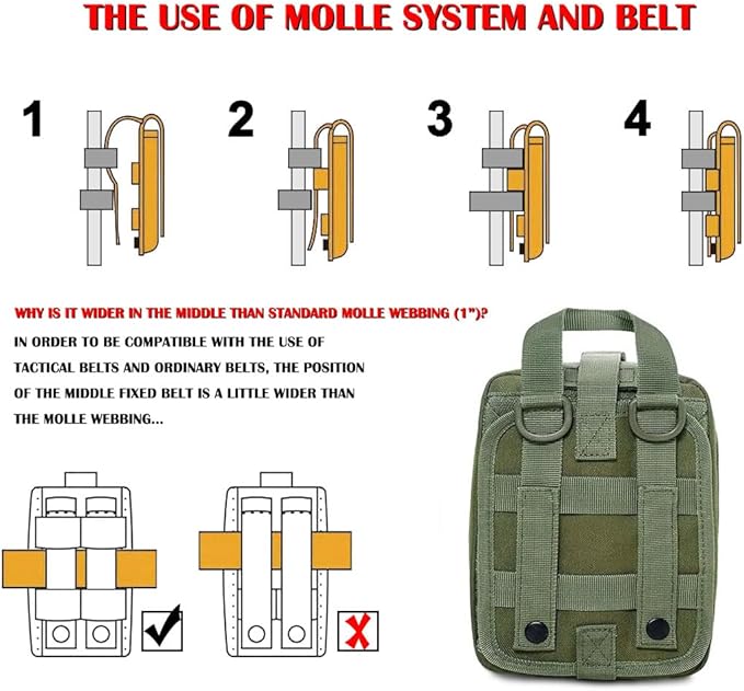 first aid kit bag empty Molle ifak pouch emt tactical medical pouch med rip away belt pouch small rescue tool pouches (OD)