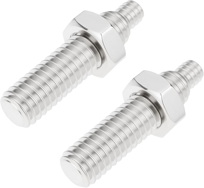 ECSiNG 2pcs 1/4" to 3/8" Threaded Tripod Screw Adapter Stainless Steel with Nuts for Tripod