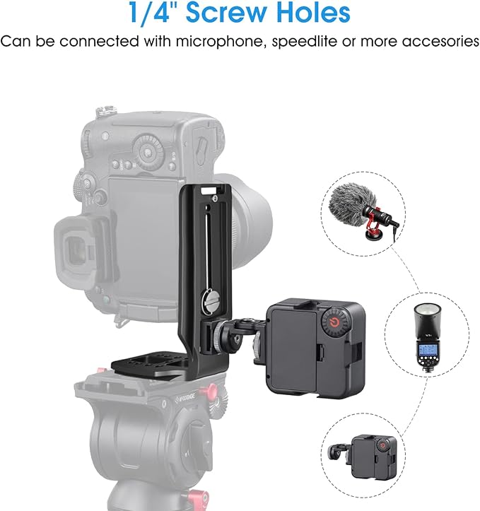 DSLR Camera L Bracket Vertical Horizontal Switching Tripod Quick Release Plate Compatible with Canon Nikon Sony DJI Osmo Ronin Zhiyun Stabilizer Tripod Monopod