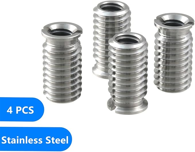 Stainless Steel 1/4"-20 Female to 3/8"-16 Male Convert Screw Adapter 4 Pieces 18mm Height