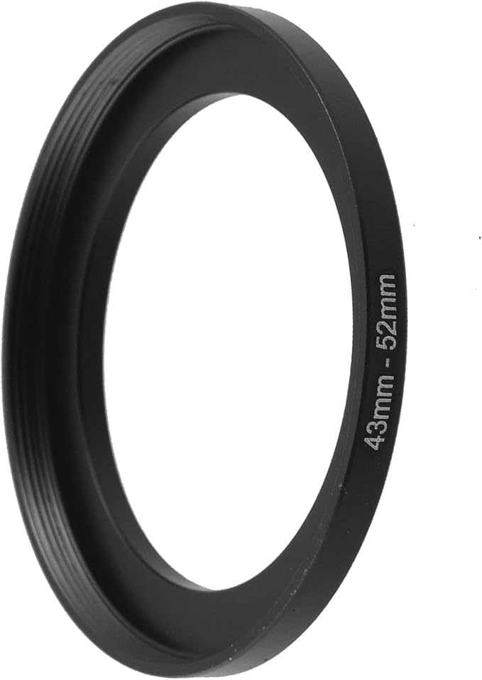 uxcell Metal Step Up Filter Ring Adapter, 43mm to 52mm Step-Up Adapter Ring Filters for Camera Lenses Hood, Aluminum Male 43mm to Female 52mm Camera Stepping Rings, Black