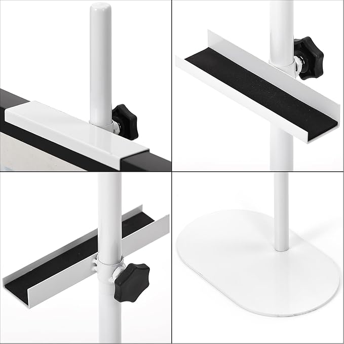 Adjustable Tabletop Easel Stand - Up to 28" Height, Metal Easel Stands for Sign, White Modern Picture Easels for Display, Heavy Duty Easels with Base for Art Paintings Photos
