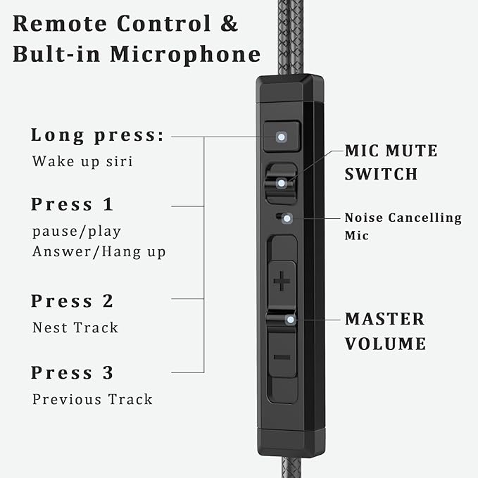 USB C Headphone for Samsung Wired Earbuds Magnetic in-Ear Type C Earphone with Microphone Volume Control Deep Bass Stereo Noise Canceling for iPhone 17 Pro Max Air 16 16e 15 Pixel 10 9a (Black)