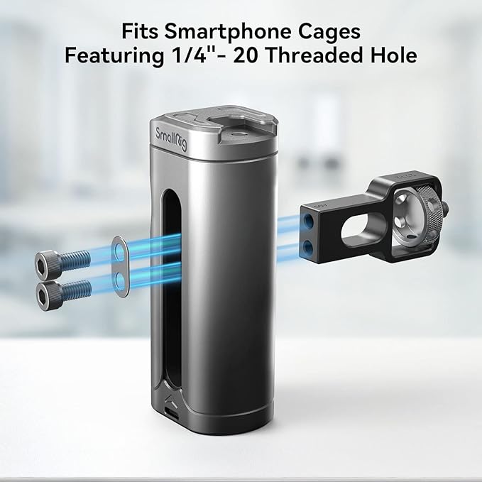 SmallRig Side Handle Grip for Smartphone Cage Video Rig, Remote Trigger Aluminum Phone Cage Handle with Wireless Remote Control Button - 3838